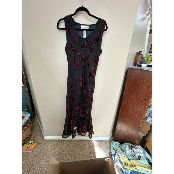 Evan Picone Dresses & Skirts - Evan Picone Womens Black Red Dress 16‎ sleeveless polyester vintage floral